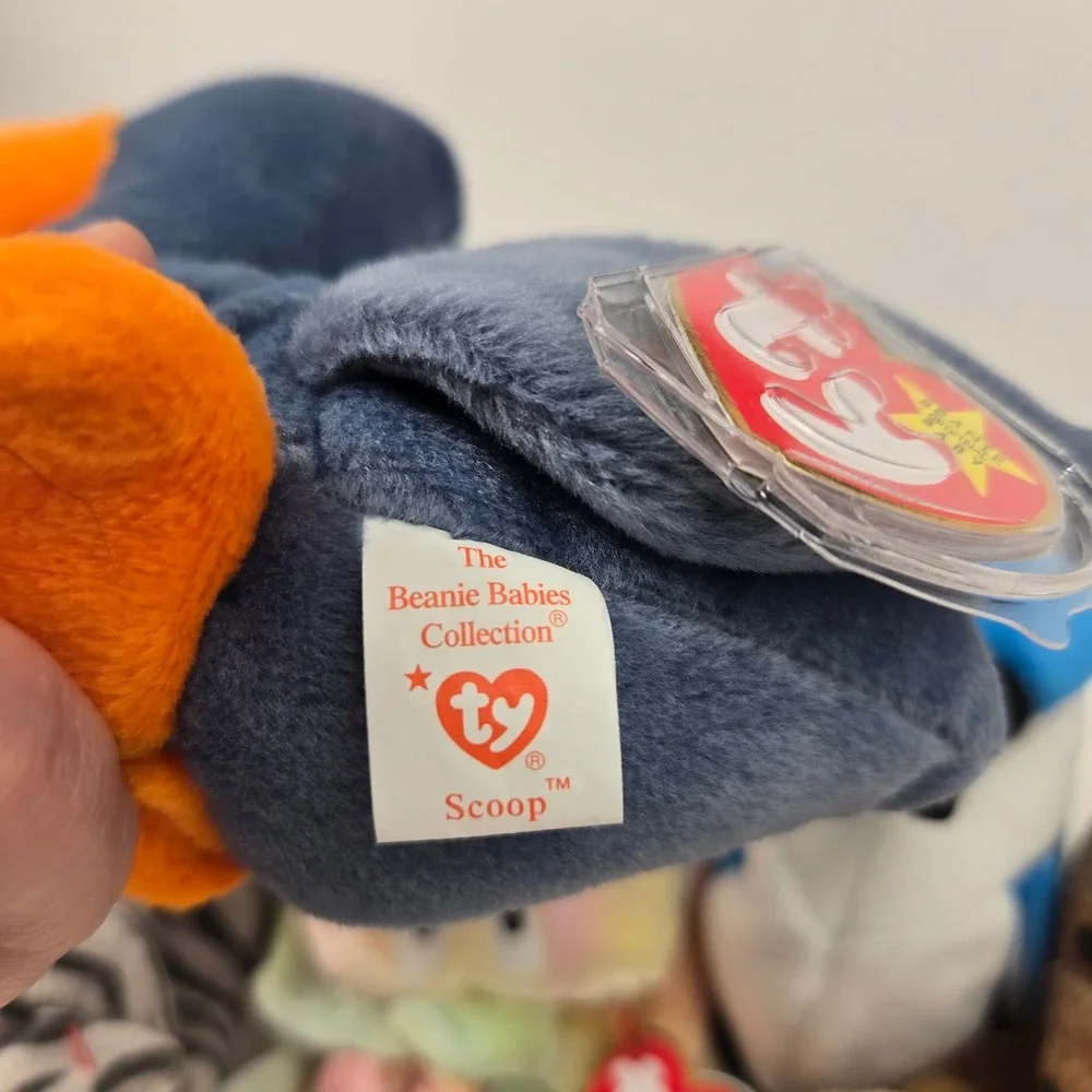 Ty Beanie Babies Lot of 7 Scoop Pelican Inky Jellyfish Stripes Tiger Paul Walrus